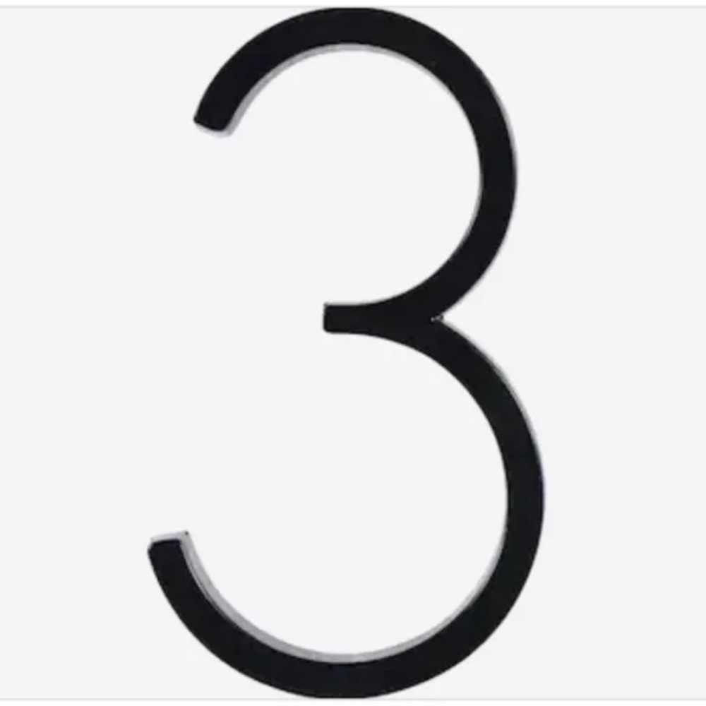Black Metal Floating Address Number (3) (5)